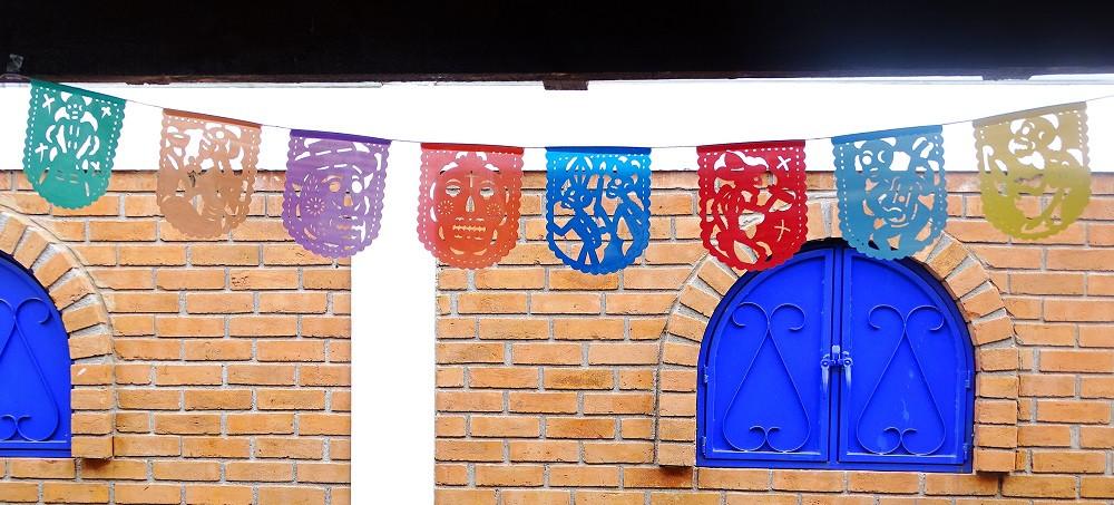 Papel Picado Banners - Dia De Los Muertos Outdoor Decorations, Papel Picado Plastic, Day Of The Dead Party Decor