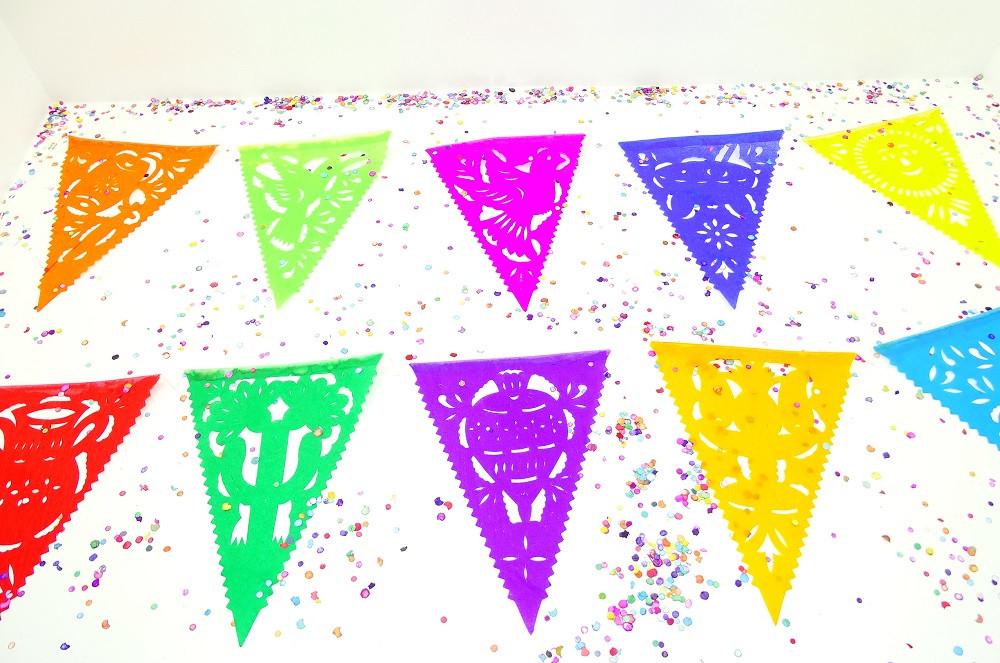 Papel Picado Banners - Mini Paper Mexican Banner, Aztec Home Decor, Paper Picado Garland, Fiesta Decoration, Buy One Get One Free.