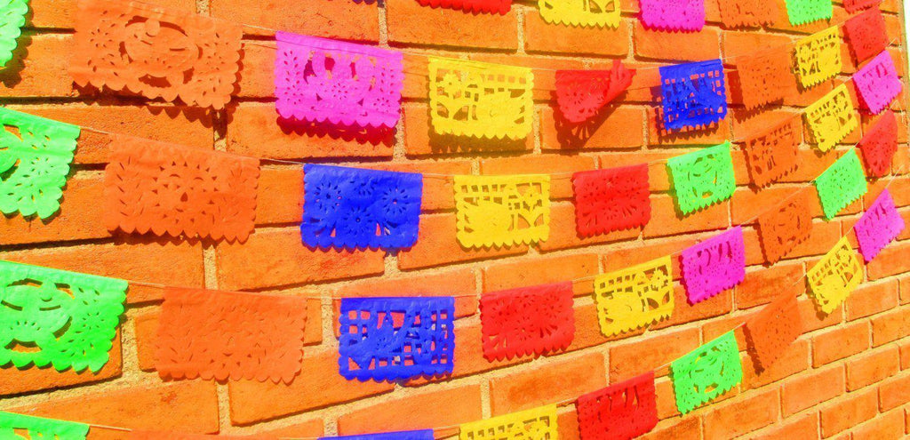Papel Picado Banners - Papel Picado Medium, Papel Picado For Mexican Party 5 Pack