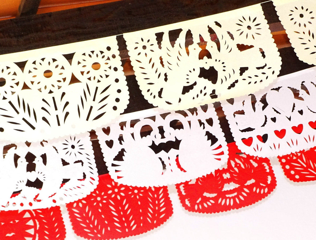 Papel Picado - Fiesta Wedding Banner, 3 Pack Banners, Wedding Decor, Fiesta Decorations Garland, Mexican Party Supplies, 36 Feet Long, Fiesta Party Banner