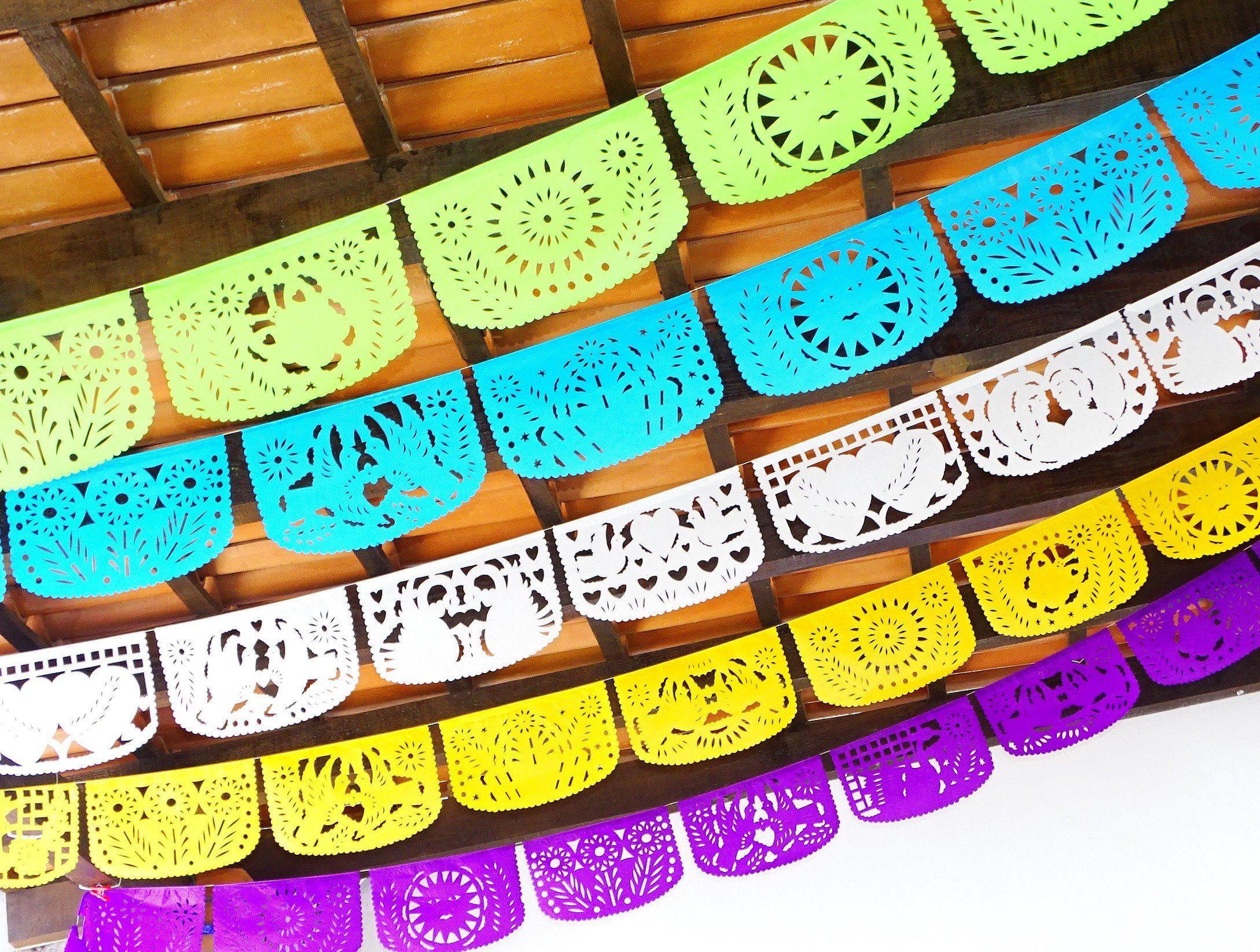 Mexican Papel Picado Banner in Multi-Color (5 Pack)