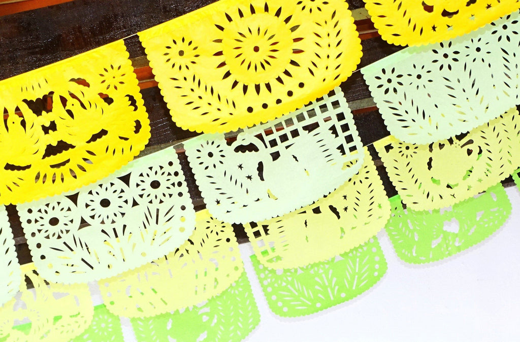 Papel Picado - Mexican Wedding Banner,  4 Pack Banners, Flag Banner, Fiesta Decorations Garland, Mexican Party Supplies, 48 Feet Long, Fiesta Party Banner