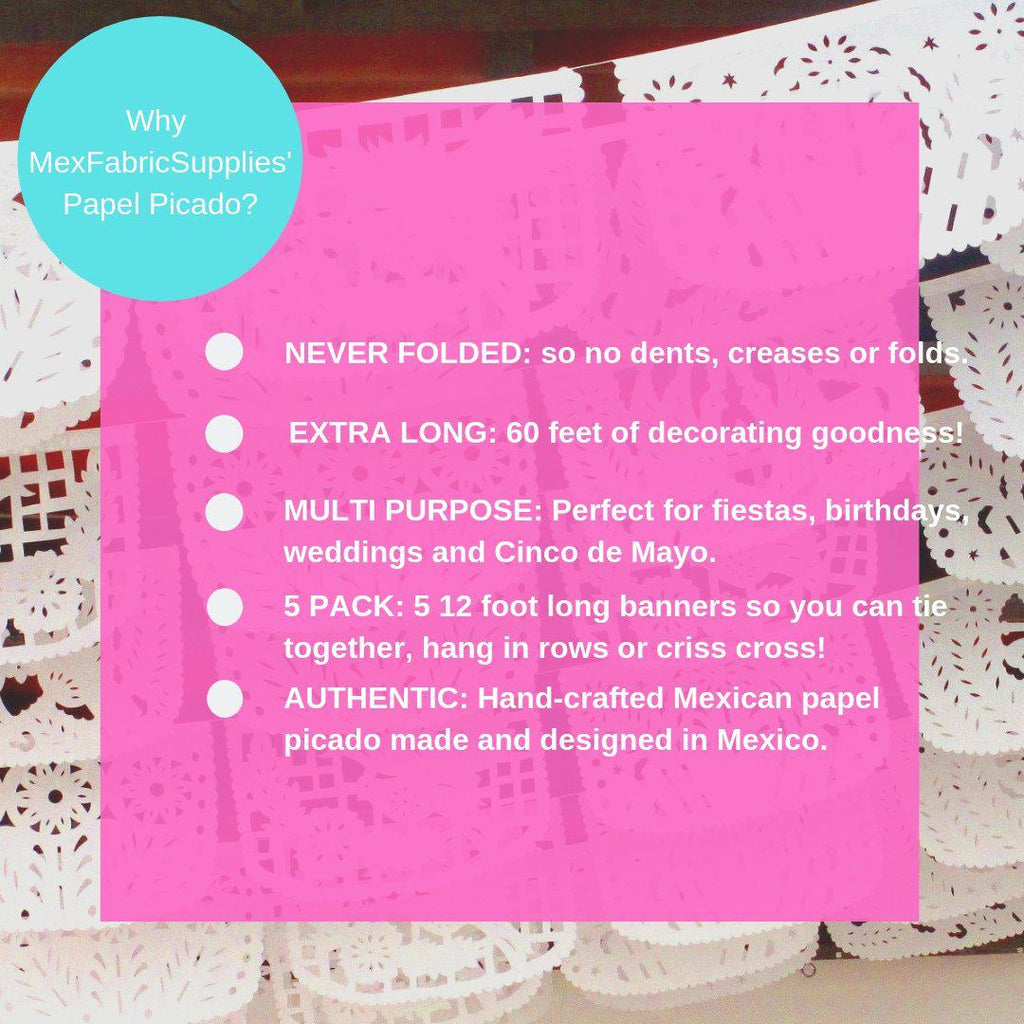 papel picado blanco