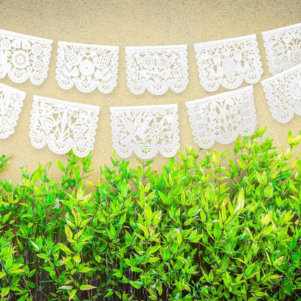 mexican party decorations banners, spring papel picado with flower designs, taco fiesta, charro  supplies